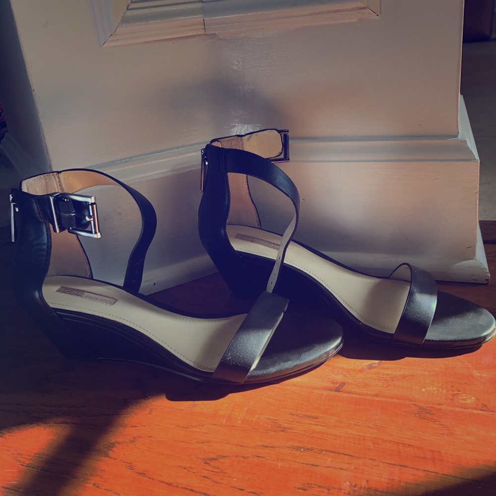 Ankle strap wedge heel